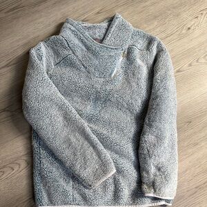 Cozy Gray Sherpa Pullover